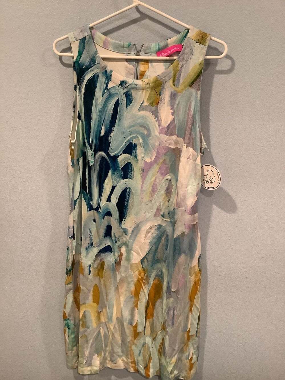 Claire Denjardins Painted Abstract Mini Dress Size M Multi